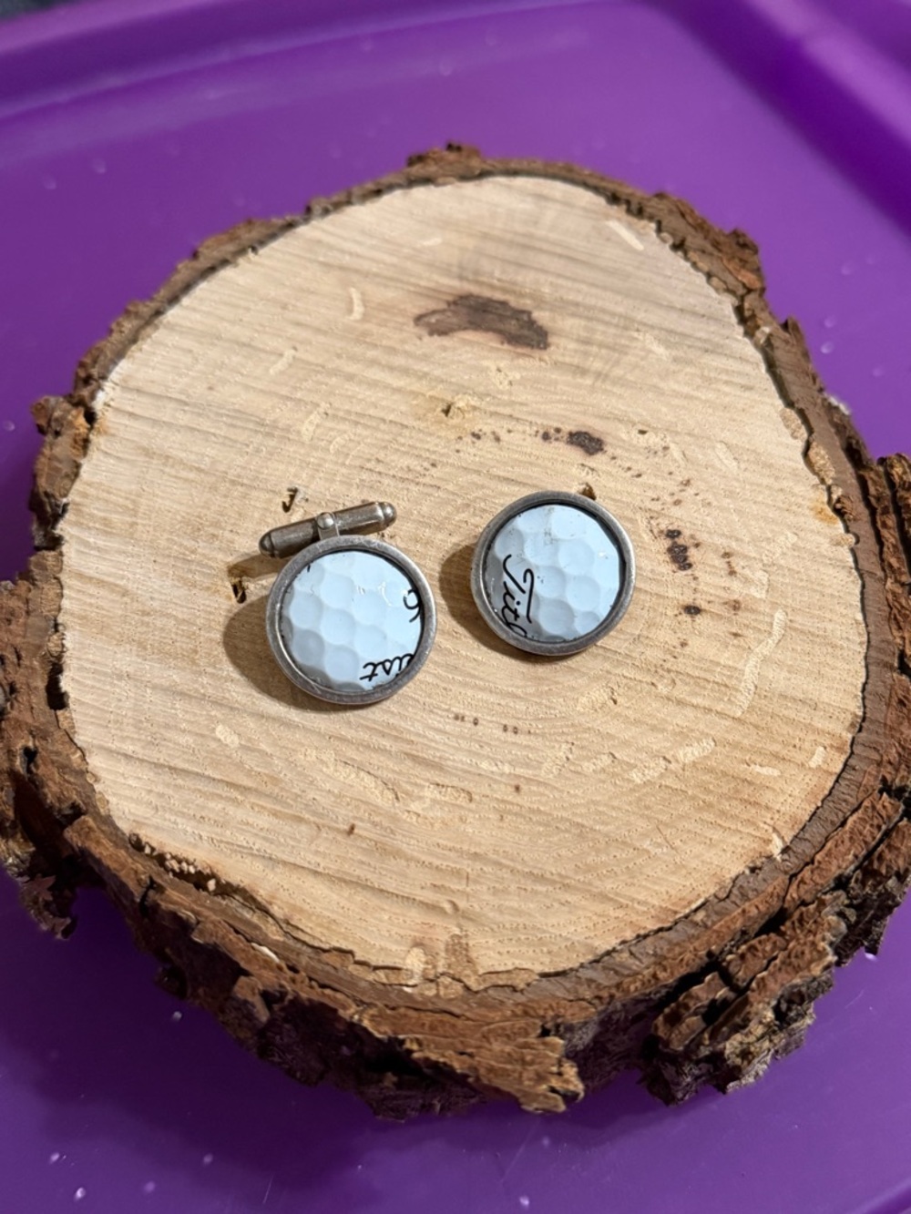 AS IS Golf Ball Cufflinks TPC Sawgrass Sterling Titleist